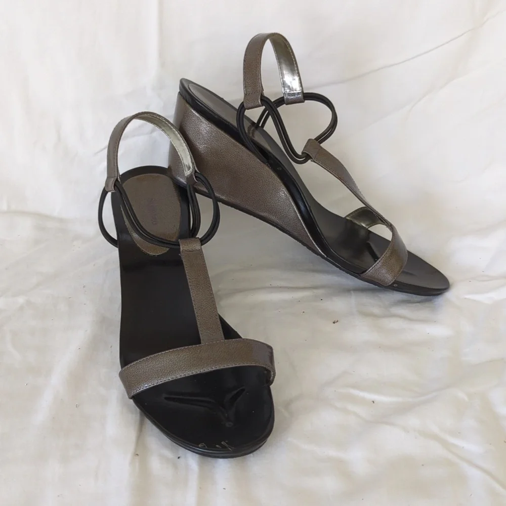 Low Bronze Platform Sandals
